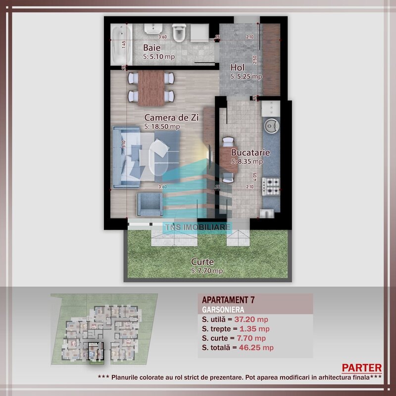 Titan, Pallady, Metrou Teclu, garsoniera 46 mp -Imobil Stil Boutique,